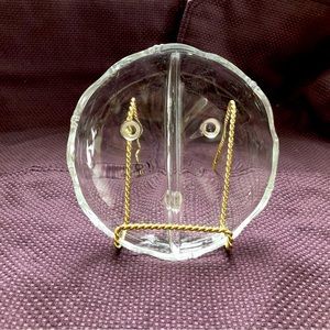 VINTAGE ROUND DIVIDED GLASS BOWL FOR SWEETS, NUTS OR SNACKS